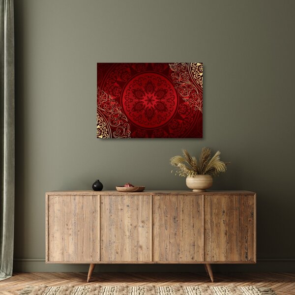 Staklena slika - Zlate mandale (70x50 cm)