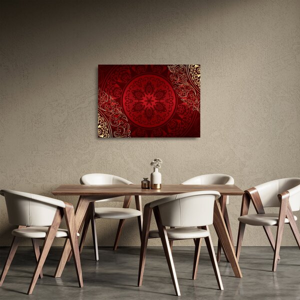 Staklena slika - Zlate mandale (70x50 cm)
