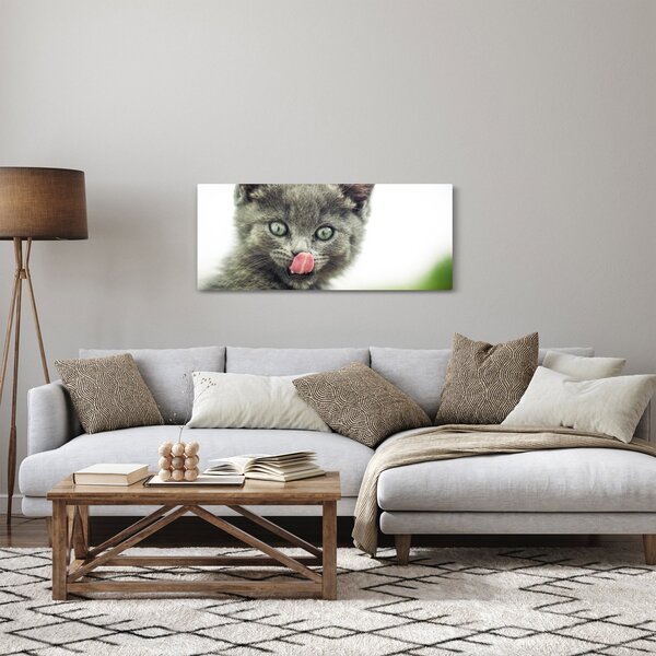 Slika mačića koji se liže (120x50 cm)