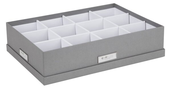 Siva kutija za odlaganje s 12 Bigso pretinaca, 31 x 43 cm