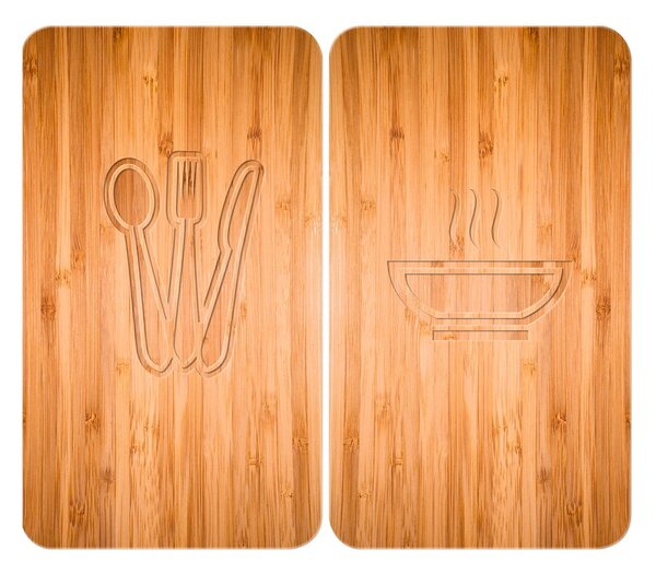 Set od 2 staklena poklopca za štednjak Wenkoo Lunch, 52 x 30 cm