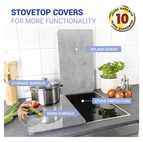 Set od 2 siva staklena poklopca za štednjak Wenko Universal