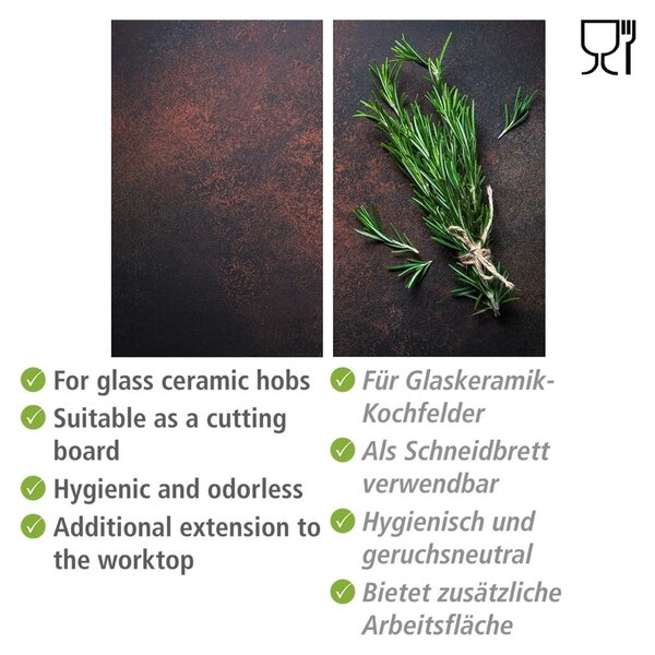 Poklopci za štednjake od kaljenog stakla u setu od 2 kom 52x30 cm Rosemary - Allstar