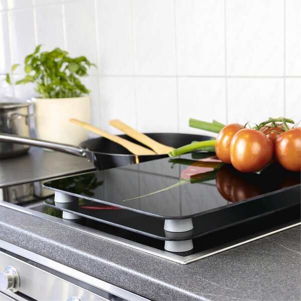 Set od 2 staklena poklopaca za štednjak Wenkoo Peperoni, 52 x 30 cm