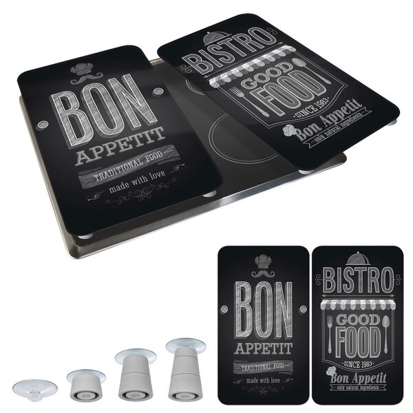 Set od 2 staklena poklopca za štednjak Wenkoo Bon Appetit, 52 x 30 cm