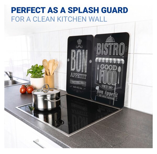Set od 2 staklena poklopca za štednjak Wenkoo Bon Appetit, 52 x 30 cm