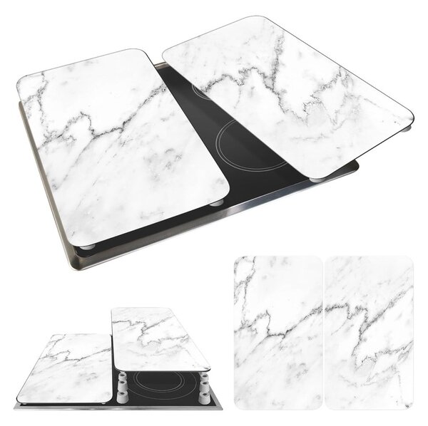 Set od 2 staklena zaštitna poklopca za štednjak Wenko Marble, 52 x 30 cm