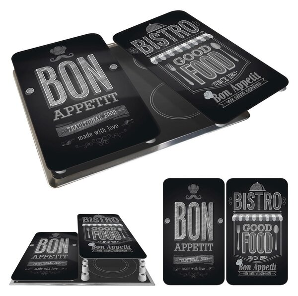 Set od 2 staklena poklopca za štednjak Wenkoo Bon Appetit, 52 x 30 cm