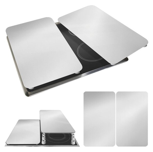 Set od 2 staklena poklopca za štednjak Wenko Universal Silver