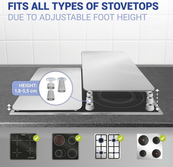 Set od 2 staklena poklopca za štednjak Wenko Universal Silver
