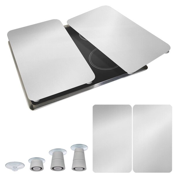 Set od 2 staklena poklopca za štednjak Wenko Universal Silver