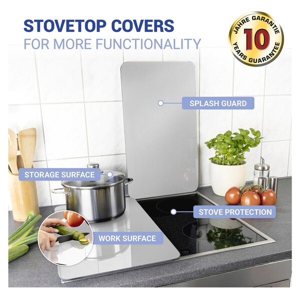 Set od 2 staklena poklopca za štednjak Wenko Universal Silver