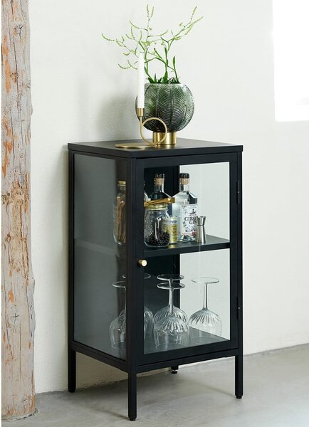 Crna metalna vitrina 45x85 cm Carmel – Unique Furniture