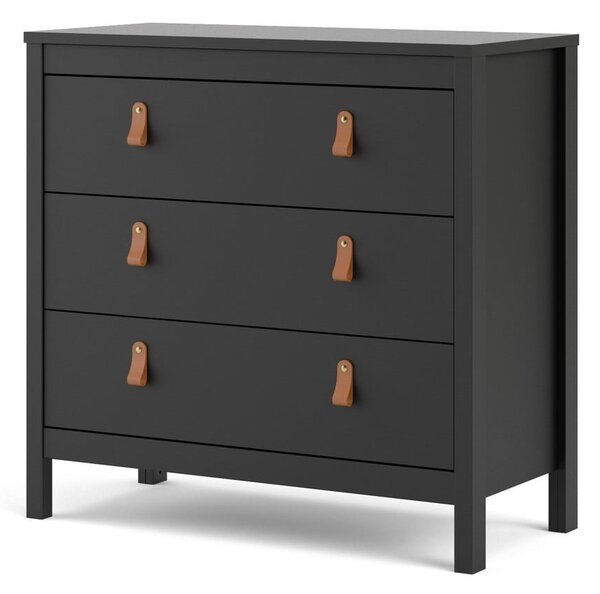 Crna niska komoda 82x80 cm Madrid – Tvilum