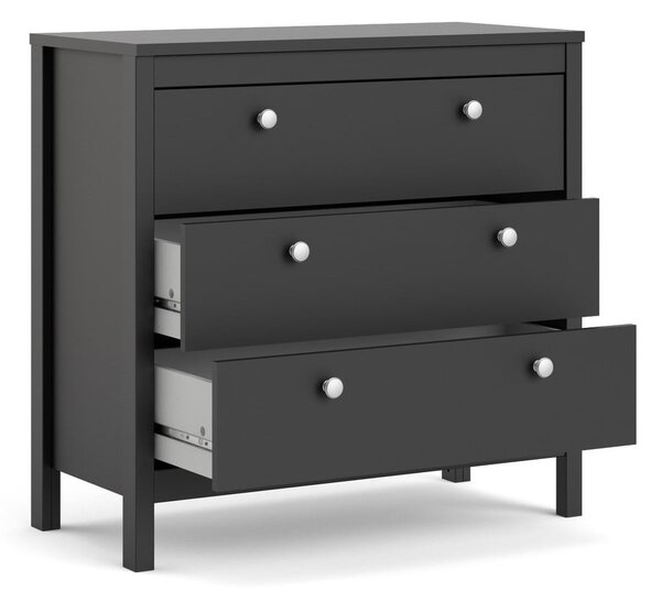 Crna niska komoda 82x80 cm Madrid – Tvilum