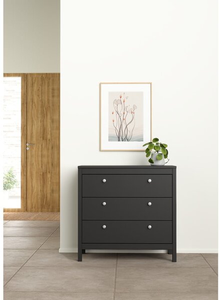 Crna niska komoda 82x80 cm Madrid – Tvilum
