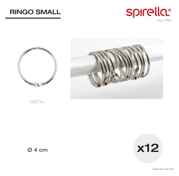 Prstenovi za zavjese za tuš u setu 12 kom u mat srebrnoj boji Ringo Small – Spirella