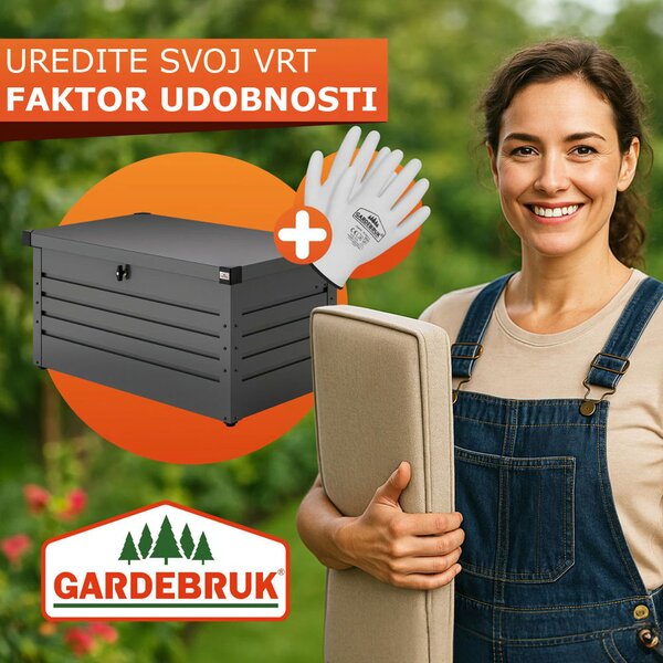 Metalni spremnik za pohranu METALBOX, 385L, 120×62×63cm, antracitna Gardebruk