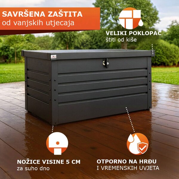 Metalni spremnik za pohranu METALBOX, 385L, 120×62×63cm, antracitna Gardebruk