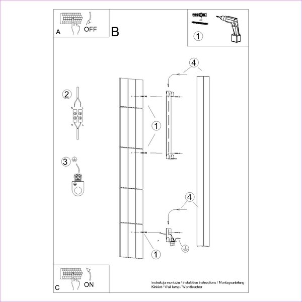 Zidna lampa FREYA 150 Zelena