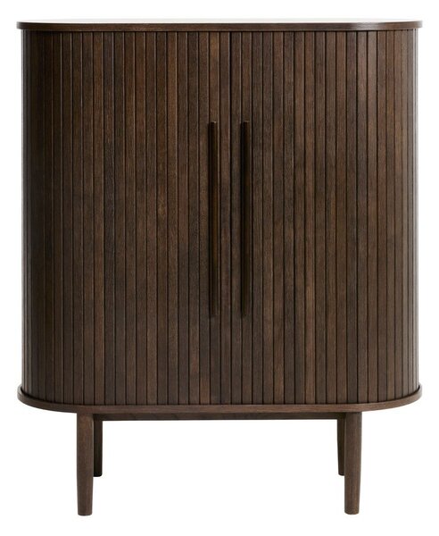 Ormarić u dekoru hrasta s kliznim vratima u tamnoj prirodnoj boji 100x118x40 cm Meta – Unique Furniture