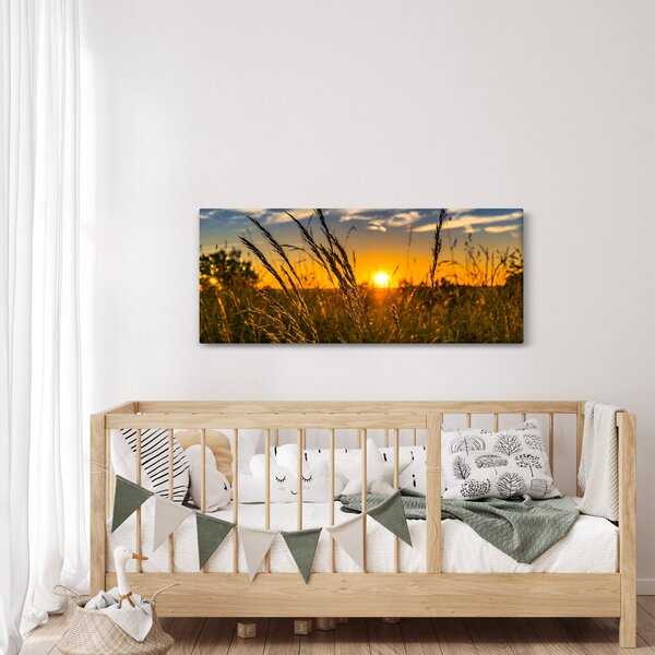 Slika polja pri zalasku sunca (120x50 cm)