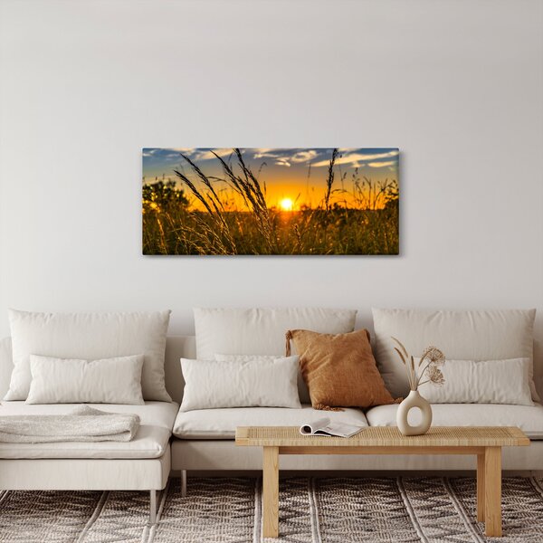 Slika polja pri zalasku sunca (120x50 cm)