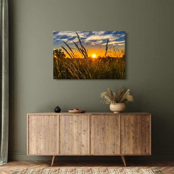 Slika polja pri zalasku sunca (90x60 cm)