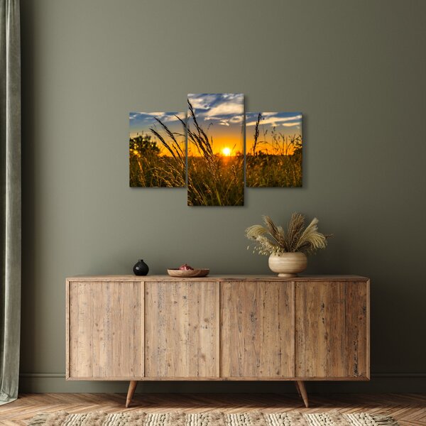 Slika polja pri zalasku sunca (90x60 cm)
