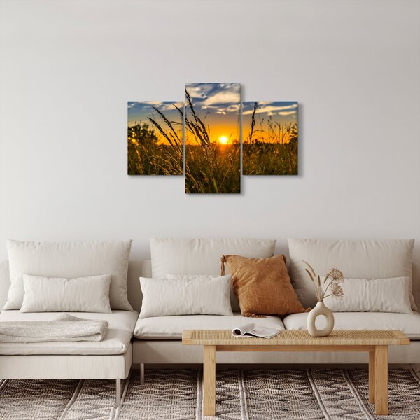 Slika polja pri zalasku sunca (90x60 cm)