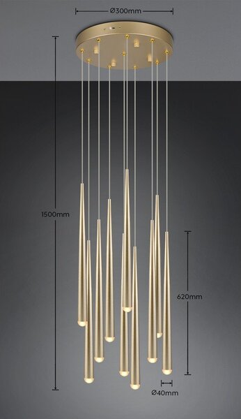 LED viseća svjetiljka u zlatnoj boji ø 30 cm Cala – Trio Select