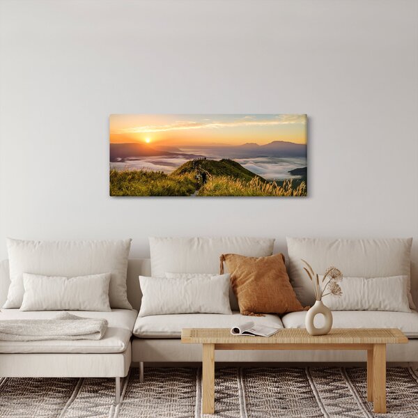 Slika planine pri zalasku sunca (120x50 cm)