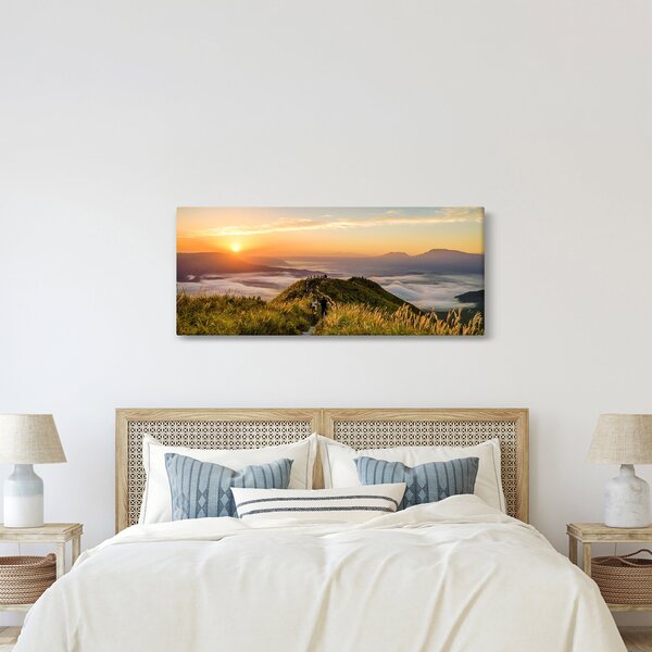 Slika planine pri zalasku sunca (120x50 cm)