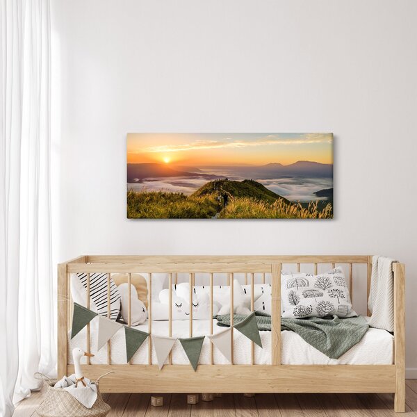 Slika planine pri zalasku sunca (120x50 cm)