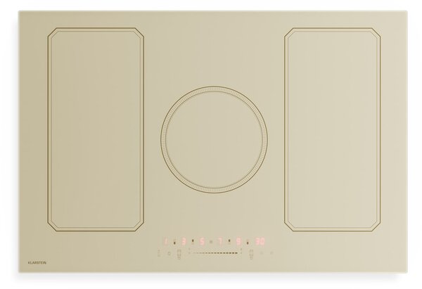 Klarstein Victoria indukcijska ploča za kuhanje | 5 zona kuhanja | Retro dizajn | 11500 W | 77 cm