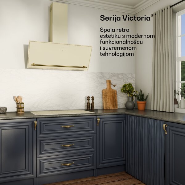 Klarstein Victoria indukcijska ploča za kuhanje | 5 zona kuhanja | Retro dizajn | 11500 W | 77 cm