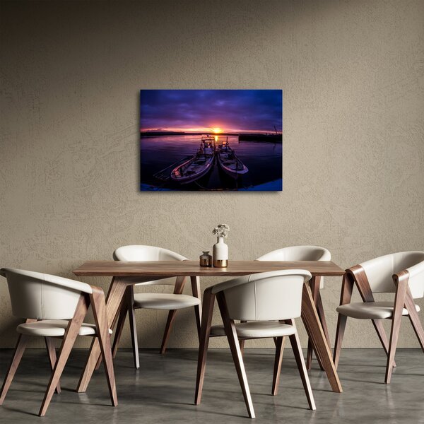 Slika ribarskih brodova u luci (70x50 cm)