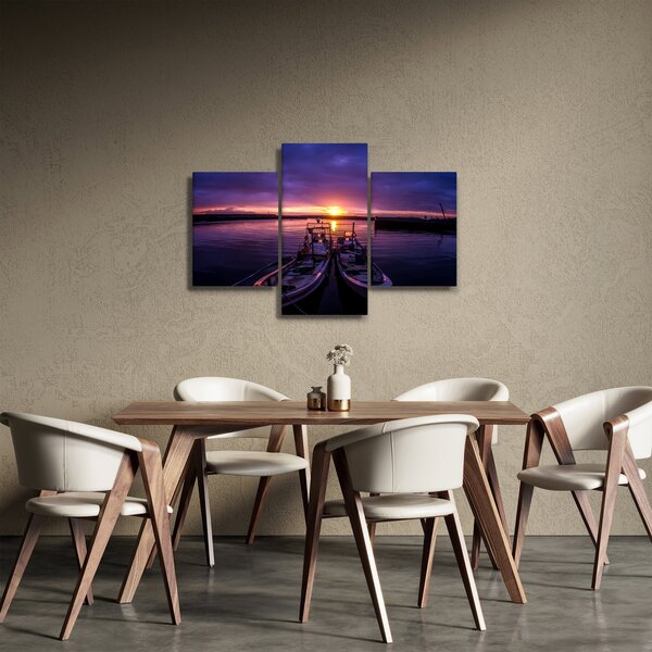 Slika ribarskih brodova u luci (90x60 cm)