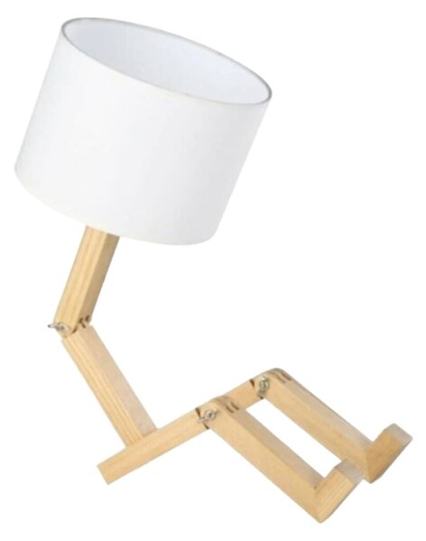 Krem stolna lampa od punog drva (visina 46 cm) WoodenMan - Squid Lighting