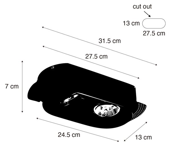 Okruglo ugradno svjetlo crno GU10 70 mm 2-svjetla - Hubs