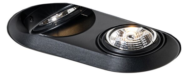 Okruglo ugradno svjetlo crno GU10 70 mm 2-svjetla - Hubs