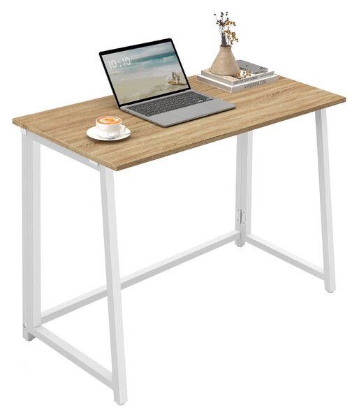 Sklopivi radni stol ZARIMO 80×40 cm, bijeli/dub sonoma
