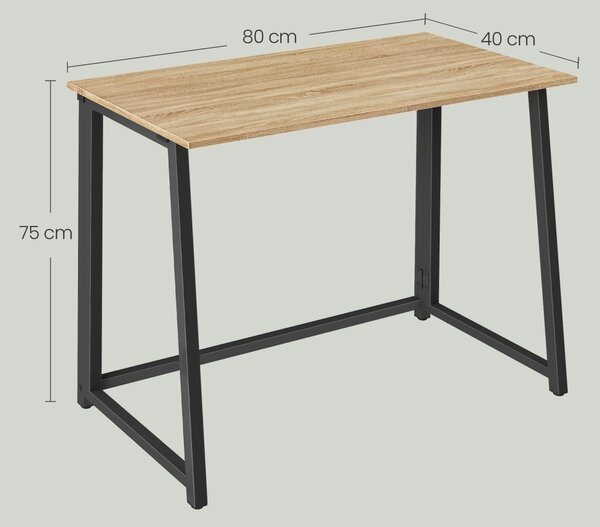 Set za radnu sobu ZARIMO stol 80x40 cm hrast sonoma + stolica AVOLA VELVET svijetlosmeđa