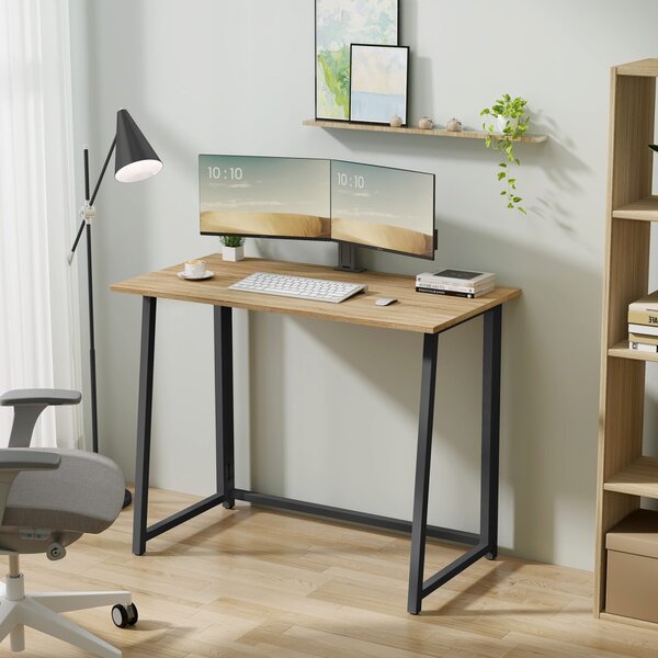 Set za radnu sobu ZARIMO stol 80x40 cm hrast sonoma + stolica AVOLA VELVET svijetlosmeđa