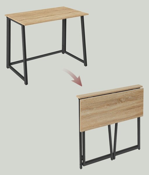 Set za radnu sobu ZARIMO stol 80x40 cm hrast sonoma + stolica AVOLA VELVET svijetlosmeđa