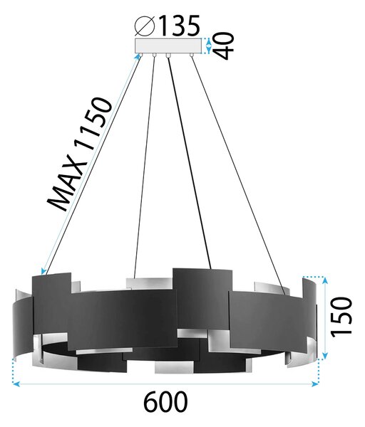 Lampa Viseća black APP1561-6CP