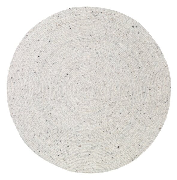 Bijeli ručni tepih od mješavine vune i pamuka Nattiot Neethu, ø 110 cm