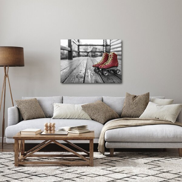 Slika crvenih starih cipela za rošule (70x50 cm)