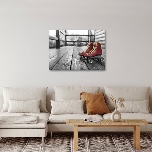 Slika crvenih starih cipela za rošule (70x50 cm)