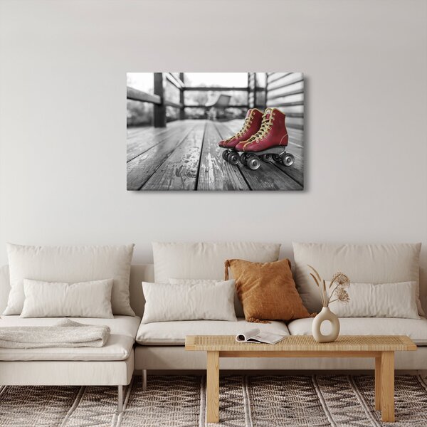 Slika crvenih starih cipela za rošule (90x60 cm)
